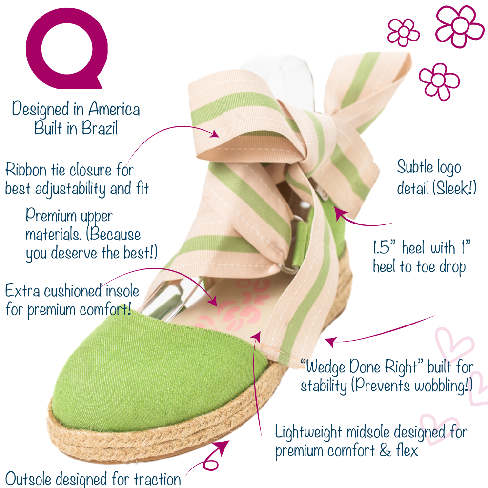 QUADSis Elaine Too Espadrille Wedge Green Apple