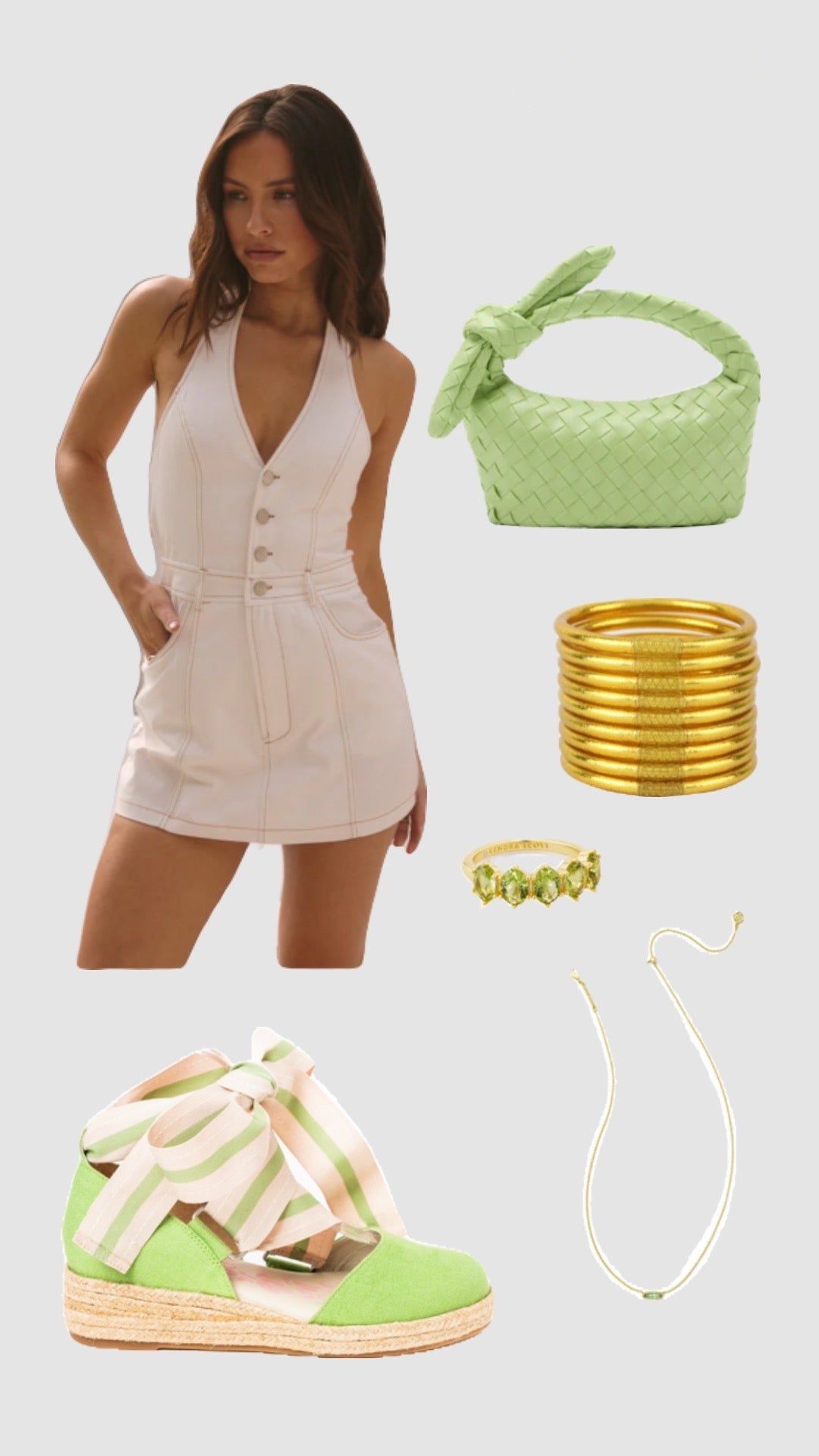 QUADSis Elaine Too Espadrille Wedge Green Apple Pinterest summer and spring outfit vision board. Comfortable, sustainable, low heel wedge with adjustable grosgrain ribbon and jute wrap. Canvas.