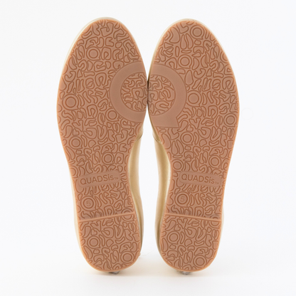 QUADSis Ballet flat Gold. Comfortable, sustainable, and lightweight with removeable leather tie. Genuine leather in black and soft gold.